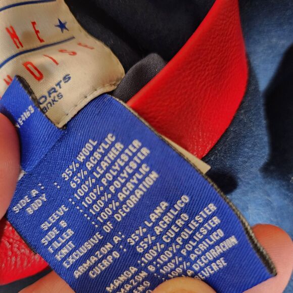 Boston Red Sox Varsity Jacket Leather Wool Embroidered Spellout Logo Mens 2XL - Picture 7 of 14